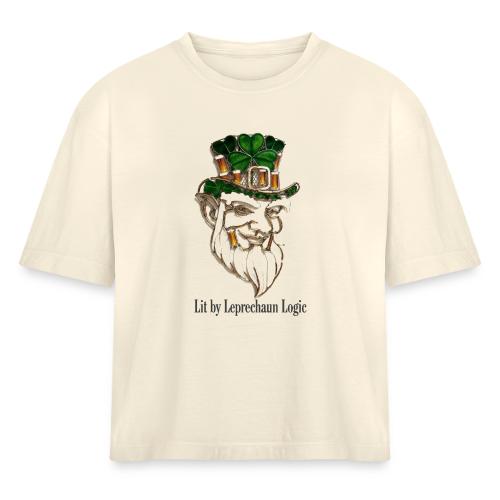 Leprechaun Lantern Mischief T-Shirt - Women's Heavyweight Cropped T-Shirt