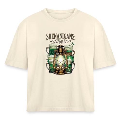 Worth a Shot Lantern Toast Graphic Tee - Women's Heavyweight Cropped T-Shirt