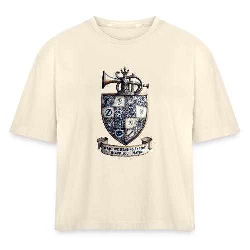 Selective Hearing Expert Crest T Shirt - Women's Heavyweight Cropped T-Shirt