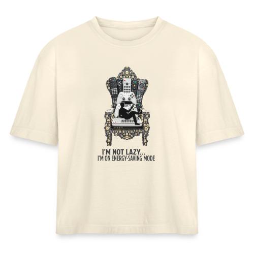 Remote Throne Procrastinator T Shirt, Dad Gift - Women's Heavyweight Cropped T-Shirt