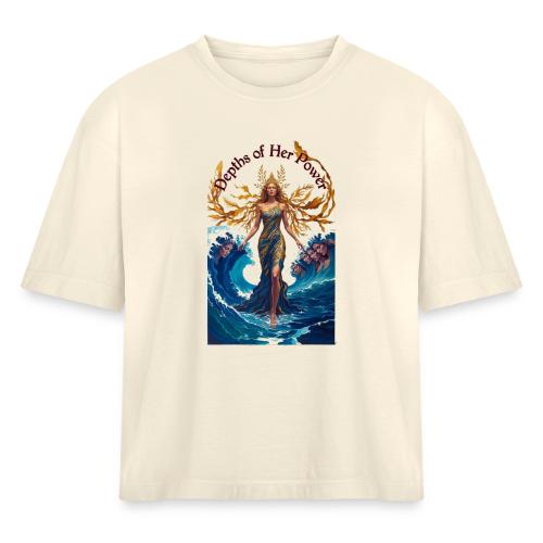 Women’s Day Tidal Sovereign T Shirt, Gift for Wife - Women's Heavyweight Cropped T-Shirt