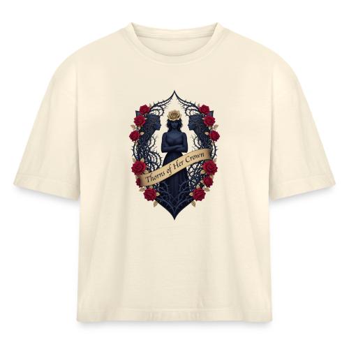 Women’s Day Thorn Crown T Shirt, Gift for Sister - Women's Heavyweight Cropped T-Shirt