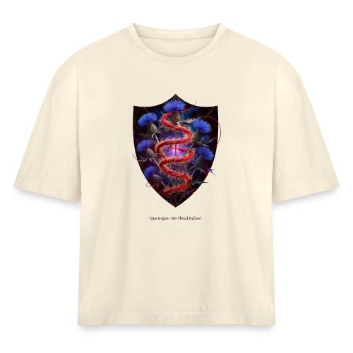 Women’s Day Crimson Thread Matriarch T Shirt, Gift - Women's Heavyweight Cropped T-Shirt