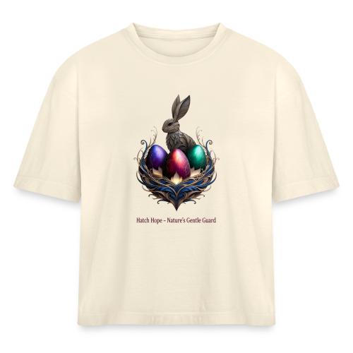 Easter Hatch Hope Nest Guardian T Shirt, Gift - Women's Heavyweight Cropped T-Shirt
