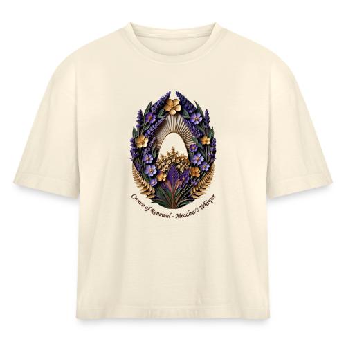 Easter Meadow Crown Renewal T Shirt, Spring Gift - Women's Heavyweight Cropped T-Shirt