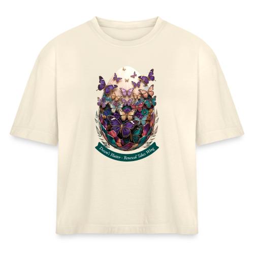 Easter Dawn's Flutter Butterfly T Shirt, Gift - Women's Heavyweight Cropped T-Shirt