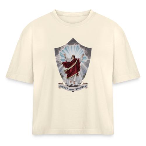 Easter Ascended in Glory T Shirt,Resurrection Gift - Women's Heavyweight Cropped T-Shirt