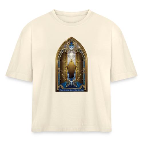 Easter Peace Be With You Locked Doors T Shirt,Gift - Women's Heavyweight Cropped T-Shirt