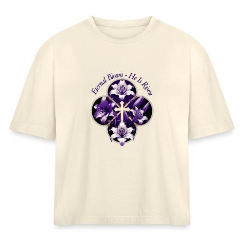 Easter Eternal Bloom Lily Crown T Shirt, Gift - Women's Heavyweight Cropped T-Shirt