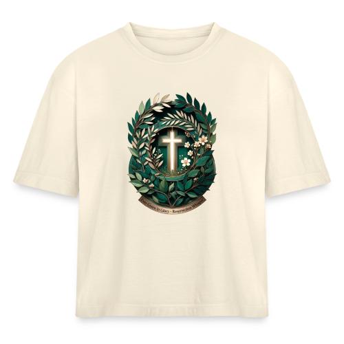 Easter Ever Green in Glory Laurel T Shirt, Gift - Women's Heavyweight Cropped T-Shirt