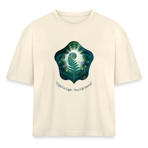 Easter Unfurl in Light Resurrection T Shirt, Gift - Women's Heavyweight Cropped T-Shirt