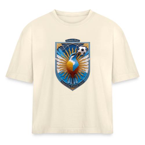 Argentina Hornero Soccer T Shirt, Football Gift - Women's Heavyweight Cropped T-Shirt