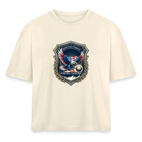 USA Eagle Vanguard T-Shirt,American Flag PrideGift - Women's Heavyweight Cropped T-Shirt