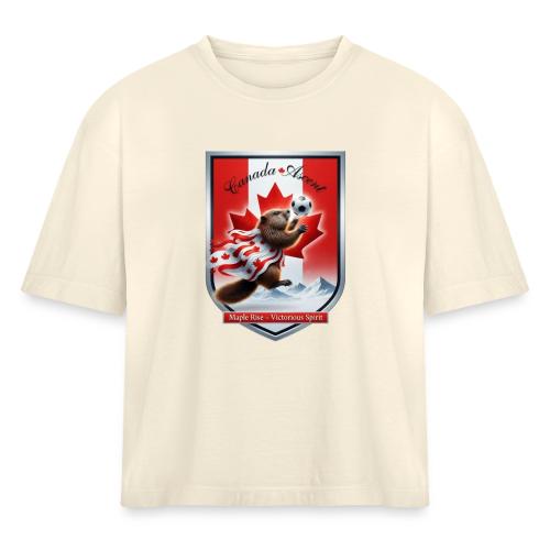 Canada Beaver Ascent T-Shirt, Canadian Pride Gift - Women's Heavyweight Cropped T-Shirt