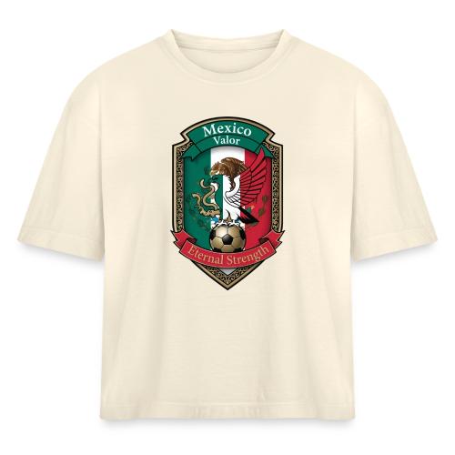 Mexico Eagle Valor T-Shirt, Pride Badge Gift - Women's Heavyweight Cropped T-Shirt