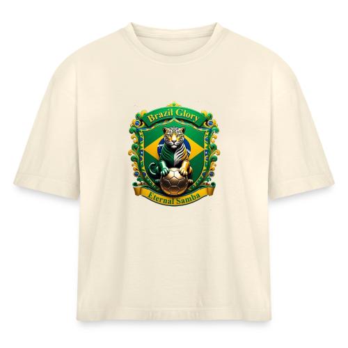 Brazil Jaguar Glory Tee, Brazilian Pride Gift - Women's Heavyweight Cropped T-Shirt
