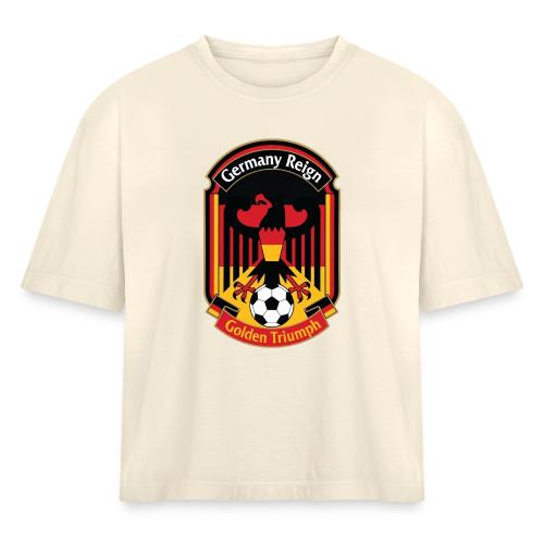 Germany Eagle Reign T-Shirt, German Flag Gift - Women's Heavyweight Cropped T-Shirt