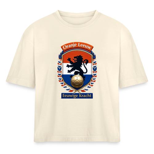 Netherlands Lion Premium T-Shirt, Dutch Flag Gift - Women's Heavyweight Cropped T-Shirt