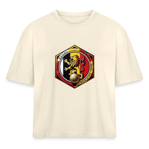 Belgium Lion Valor T-Shirt, Belgian Pride Gift - Women's Heavyweight Cropped T-Shirt