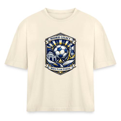 Madrid White Legacy T Shirt, Madrid Fan Gift - Women's Heavyweight Cropped T-Shirt