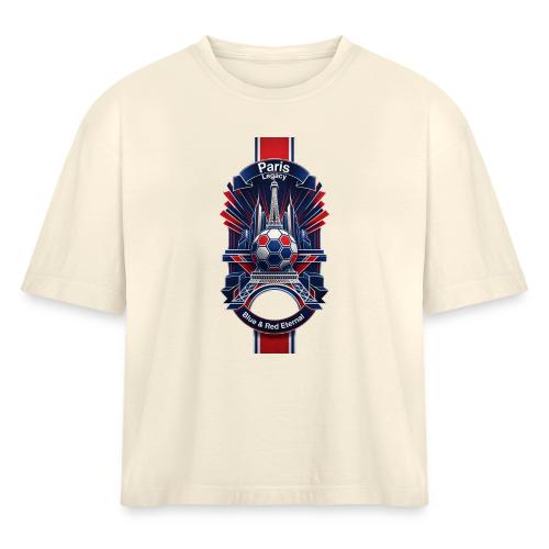 Paris Tower Legacy T Shirt, Soccer City Pride Gift - Women's Heavyweight Cropped T-Shirt