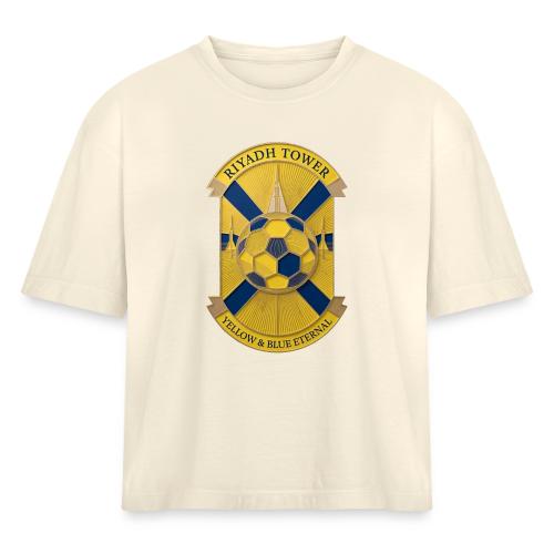 Riyadh Tower T Shirt, Football City Pride Gift - Women's Heavyweight Cropped T-Shirt