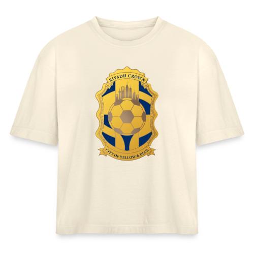 Riyadh Crown T Shirt, Modern Desert Pride Gift - Women's Heavyweight Cropped T-Shirt