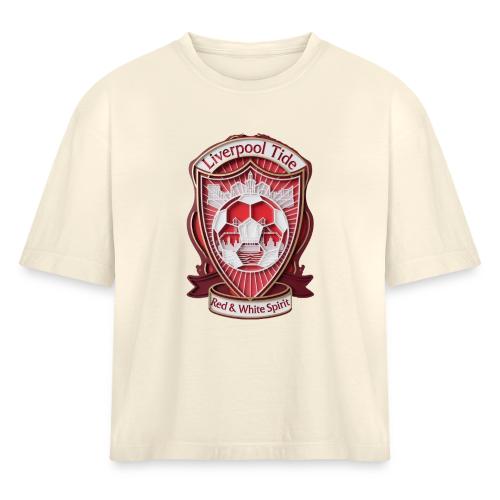 Liverpool Tide T Shirt, Soccer City Pride Gift - Women's Heavyweight Cropped T-Shirt