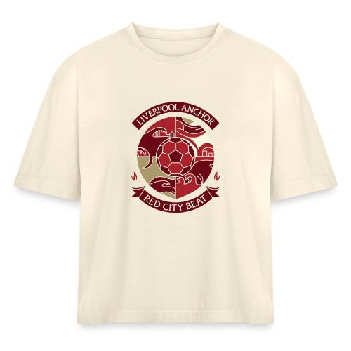 Liverpool Anchor T Shirt, Soccer City Pride Gift - Women's Heavyweight Cropped T-Shirt