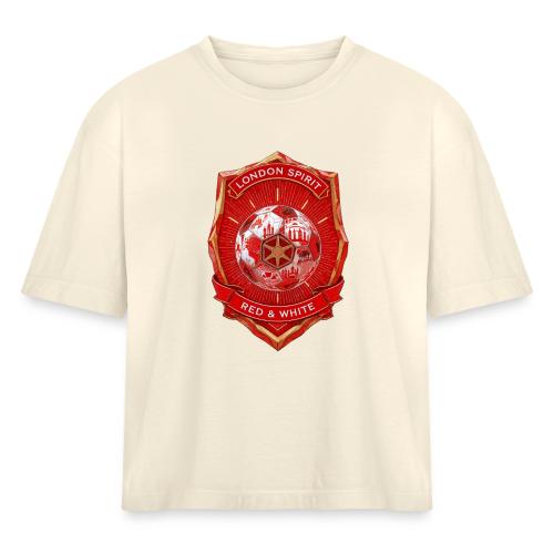 London is Red T Shirt, Football City Pride Gift - Women's Heavyweight Cropped T-Shirt