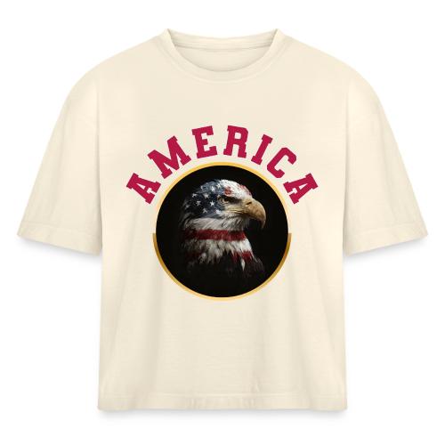 America Soars - Women's Heavyweight Cropped T-Shirt