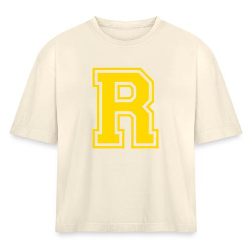 Letter R – Capital Athletic Alphabet Monogram - Women's Heavyweight Cropped T-Shirt