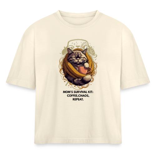 Powered by Sarcasm Cat Tee - Women's Heavyweight Cropped T-Shirt
