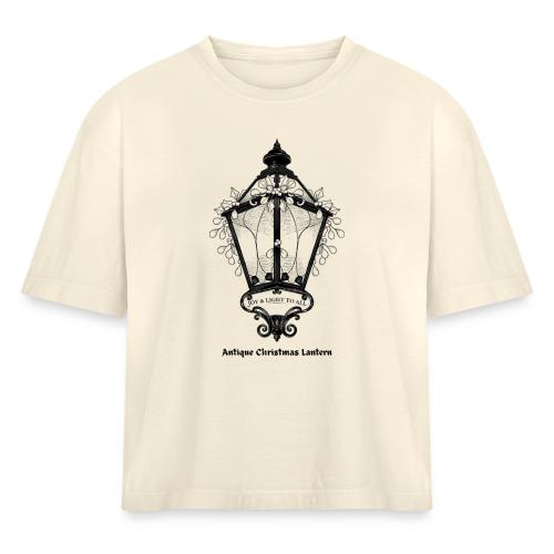 Antique Christmas Lantern T-Shirt - Women's Heavyweight Cropped T-Shirt