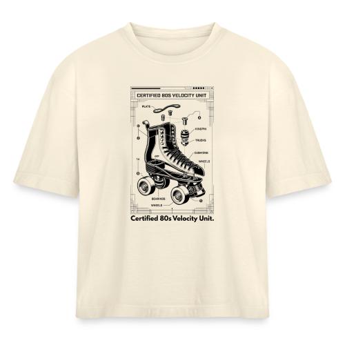 Retro Roller Skate T-Shirt - Women's Heavyweight Cropped T-Shirt