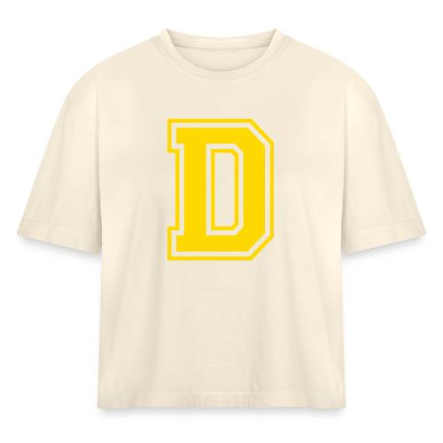 Letter D – Capital Athletic Alphabet Monogram - Women's Heavyweight Cropped T-Shirt