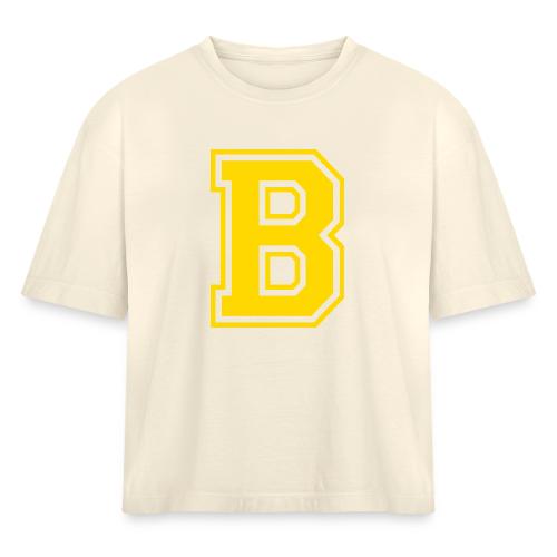 Letter B – Capital Athletic Alphabet Monogram - Women's Heavyweight Cropped T-Shirt