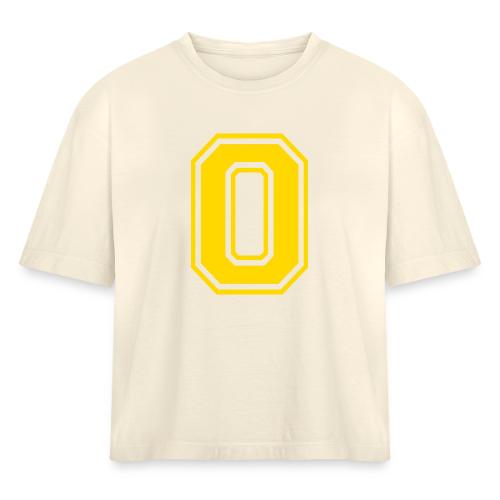 Letter O – Capital Athletic Alphabet Monogram - Women's Heavyweight Cropped T-Shirt