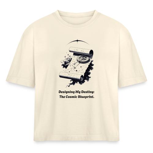 Cosmic Blueprint T-Shirt - Women's Heavyweight Cropped T-Shirt