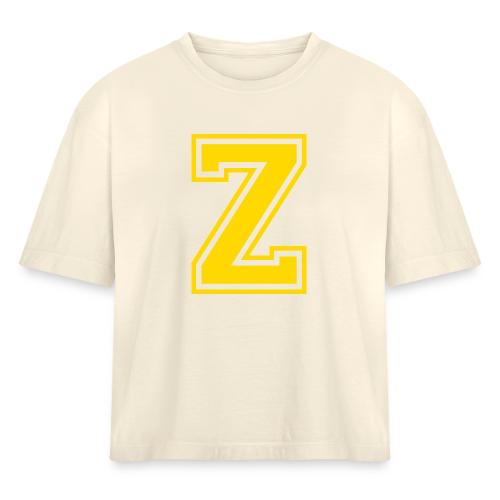 Letter Z – Capital Athletic Alphabet Monogram - Women's Heavyweight Cropped T-Shirt