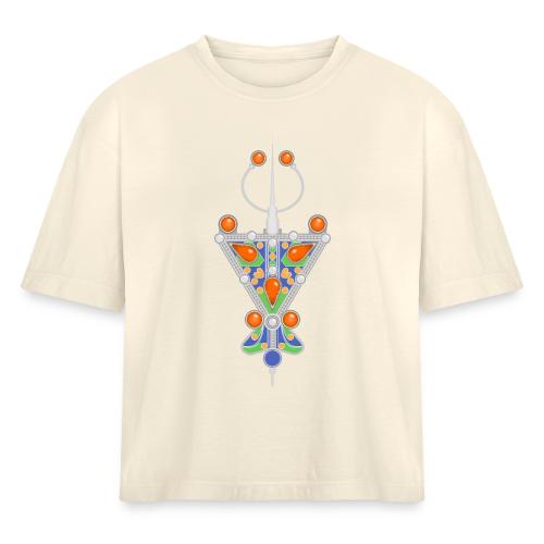 Amazigh: Tazerzit Heritage - Women's Heavyweight Cropped T-Shirt