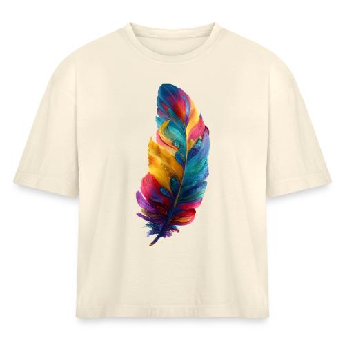 Spectrum Feather Flow - Women's Heavyweight Cropped T-Shirt