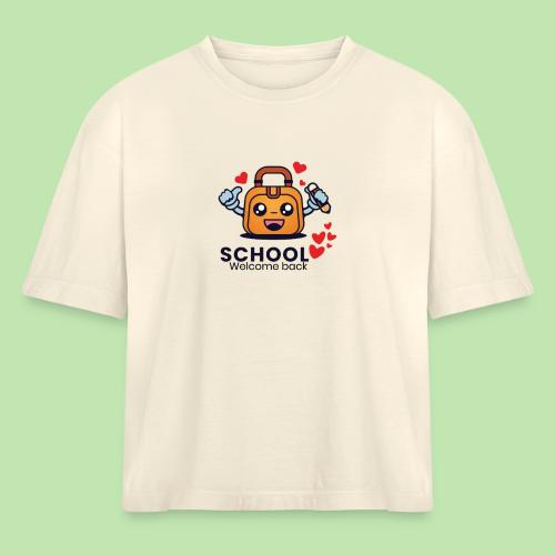 first day of school outfit- school Welcome back - Women's Heavyweight Cropped T-Shirt
