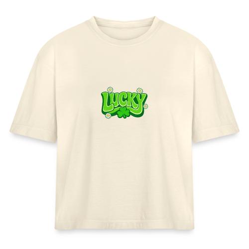 Lucky 70s Retro T-Shirt - Women's Heavyweight Cropped T-Shirt