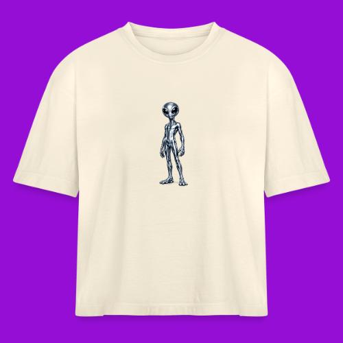 Silver Alien - Women's Heavyweight Cropped T-Shirt