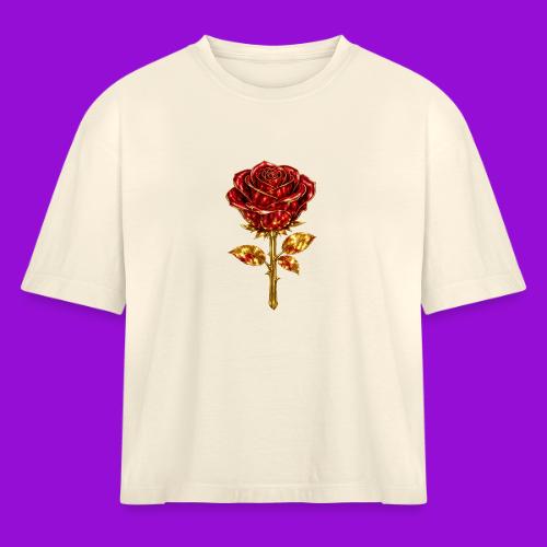 Golden Rose - Women's Heavyweight Cropped T-Shirt