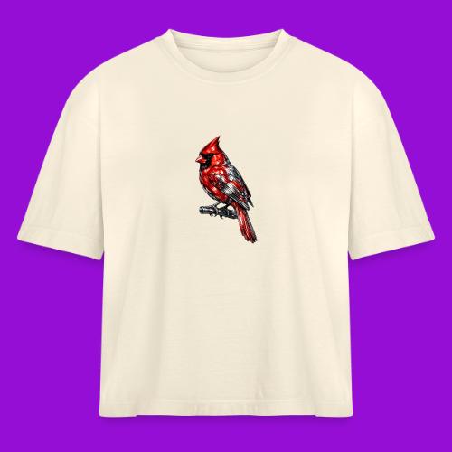 Silver Cardinal - Women's Heavyweight Cropped T-Shirt