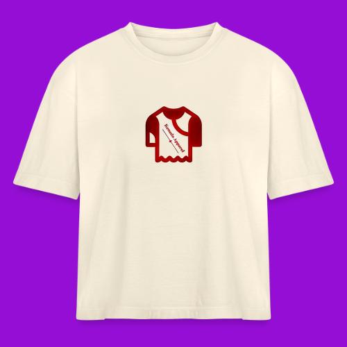 Kenada Logo white spray - Women's Heavyweight Cropped T-Shirt