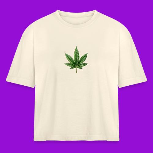 Cannabis Leaf - Women's Heavyweight Cropped T-Shirt