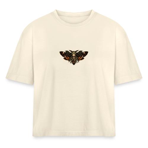 Cthulhu Moth Skull - Women's Heavyweight Cropped T-Shirt